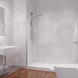 Screen Series 34 in. x 74 in. Fixed Frameless Shower Door with Tsunami Guard Tempered Clear Glass