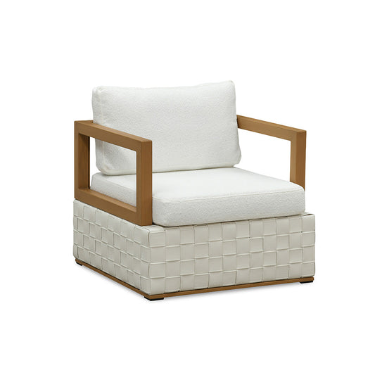 PURPLE LEAF Griffin White Patio Conversation Set Modular Sectional Sofa Components