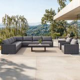 PURPLE LEAF Sanori L-Shaped Patio Couch Set Modular Sofa with Grey Cushions and Ottoman for Backyard