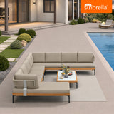PURPLE LEAF Sicilia U-Shaped Modular Outdoor Sectional with Sunbrella Taupe Cushions Flexible Layout for Luxury Resort-Style Patio