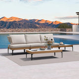 PURPLE LEAF Sicilia L-Shaped Modular Outdoor Sectional with Oatmeal Greige Cushions Flexible Layout for Garden Poolside