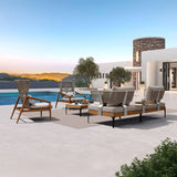 PURPLE LEAF Sicilia L-Shaped Modular Outdoor Sectional with Oatmeal Greige Cushions Flexible Layout for Garden Poolside