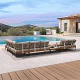 PURPLE LEAF Sicilia L-Shaped Modular Outdoor Sectional with Oatmeal Greige Cushions Flexible Layout for Garden Poolside