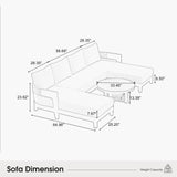 PURPLE LEAF Tuscany U-Shaped Patio Conversation Set with Removable Cushions and Pillows Bronze Aluminum Frame Outdoor Couch Sets for Porch Yard Garden