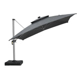 PURPLE LEAF SUNBRELLA Solar Cantilever Umbrella with Lights for Outdoor Patio
