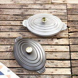 STAUB Cast Iron 9-inch x 6.6-inch Oval Covered Baking Dish