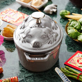 Staub Cast Iron 1-qt Pig Cocotte - Graphite Grey