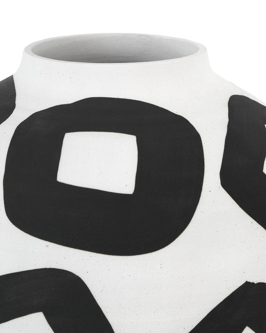 Pagliacci Medium Black & White Vase