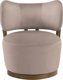 Elara - Velvet Upholstered Swivel Accent Chair - Taupe