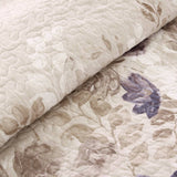 6 Piece Watercolor Floral Reversible Quilt Set, Taupe