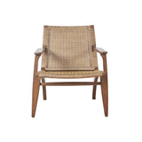 Rustic Farmhouse Ratten Seat Arm Chair, Natural