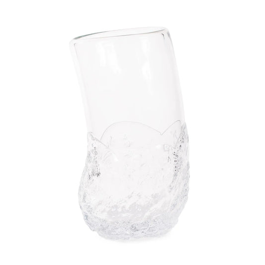 Portage Ice Clear Abstract Glass Vase- Tall