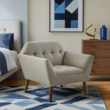 Wholesale Modern Mid-Century Accent Arm Chair, Light Taupe