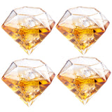 Diamond Whiskey and Wine Decanter, 750ml With 4 Diamond Glasses