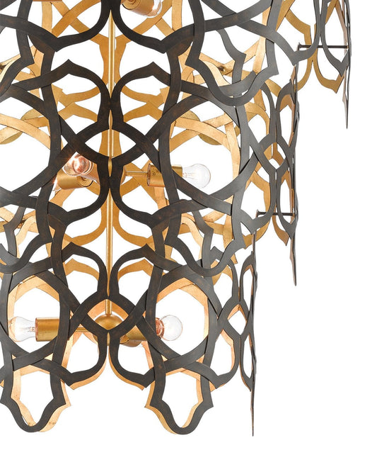 Mauresque Large Bronze & Gold Chandelier