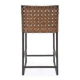 Irving Woven Leather Counter Stool
