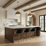 Ferro - Upholstered Counter Stool With Brushed Gold Base