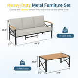 Patio Sofa with Cushions and Coffee Table