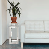 Mirrored Pedestal Table - small