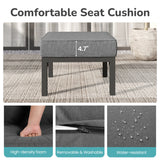 Outdoor Footstools Patio Ottoman Set of 2, Aluminum All-Weat