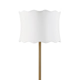 Textured Ceramic Floor Lamp with Scallop-Shaped Shade, Gold