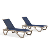 PURPLE LEAF Outdoor Chaise Lounge Chair Pool Lounge Chair with Champagne Aluminum Plastic Stackable Patio Lounge Chair for Poolside Sunbathing Beach Deck Yard