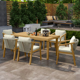 2-Piece Patio Dinnig Chairs, Outdoor Acacia Wood Chairs
