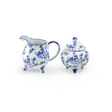 Grace Teaware Blue Botanical Sugar & Creamer Set