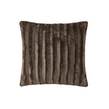 Ultra-Soft Plush Long Fur Throw Pillow and Blanket, Brown
