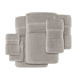Turkish Cotton 6-Piece Bathroom Towel Set, Light Grey
