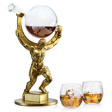 Atlas Bronze World Whiskey Decanter Globe - 15" Tall