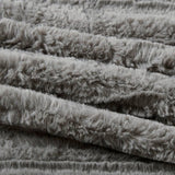 3-Piece Faux Faur Checkbord Comforter Set, Grey