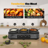 Royalcraft 3x1.5 Qt. Slow Cooker with 10 Inner Bags