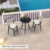 PURPLE LEAF Outdoor Bar Table Patio Dining Table Coffee Kitchen Breakfast Bistro Pub Bar Table for Patio Poolside
