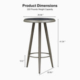 PURPLE LEAF Outdoor Bar Table Patio Dining Table Coffee Kitchen Breakfast Bistro Pub Bar Table for Patio Poolside