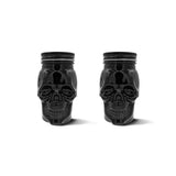 Skull Mason Jar with Lid, 4-Piece Set (2 skull Mason Jars & 2 Lids) 16oz, Black