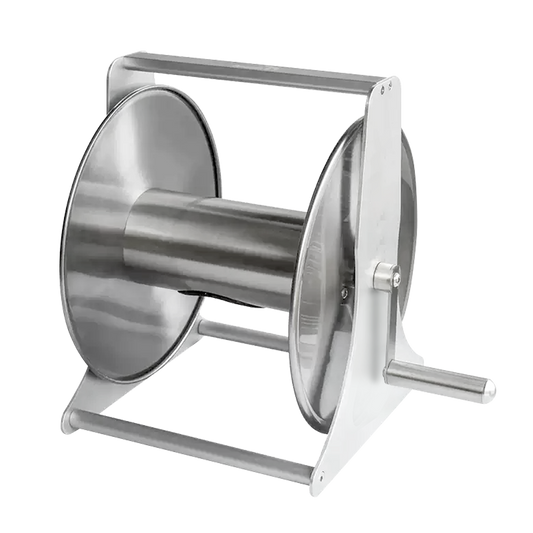 Waterdrop Black Metal Garden Hose Reel With 82 ft 304 Stainless Steel, Portable Hose Reel for Outside, Yard, Patio