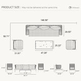 PURPLE LEAF Sicilia Classical Modular Outdoor Sectional with Oatmeal Greige Cushions Flexible Layout for Commercial Spaces