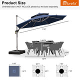 PURPLE LEAF Double Top 11 ft Round Outdoor Patio Umbrella with High Quality Sunbrella Fabric