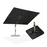PURPLE LEAF Hailar Deluxe Aluminum Patio Umbrella with Base, Square and Rectangular Umbrella