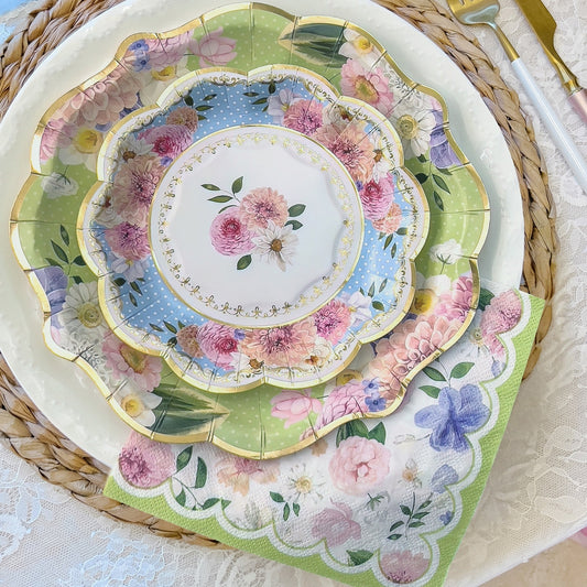 7" Assorted Premium Paper Plates Set of 16