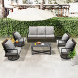 Wholesale 7PCS Rattan Patio Conversation Set with Swivel Chair