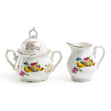 Grace Teaware Spring Flowers Bird Mini Sugar & Creamer