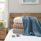 Sherpa Heated Bedding Blanket, Grey