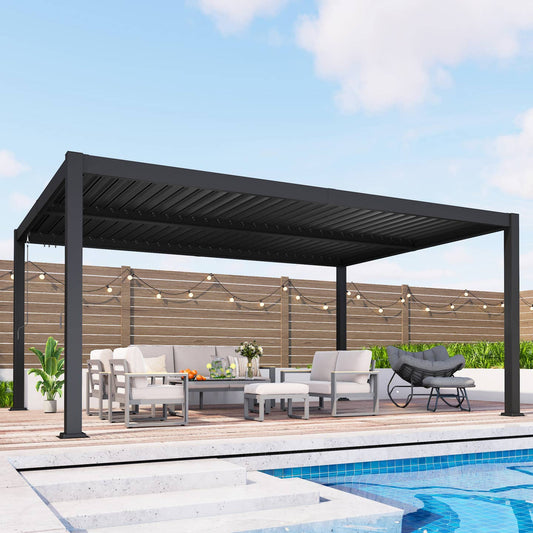 Aluminum Outdoor Pergola with Independent Louvered