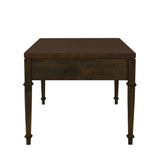 Fluted 2-Drawer Coffee Table For Living Room, Brown