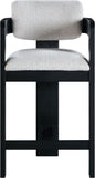 Sacha - Linen Stool With Black Base