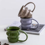 Big Handle Solid Color Ceramic Coffee Mug