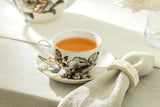 Grace Teaware Black Gold Peony Cup & Saucer, 7 oz