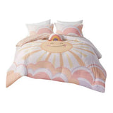 Sunshine Rainbow Kids Cotton Comforter Set, Coral